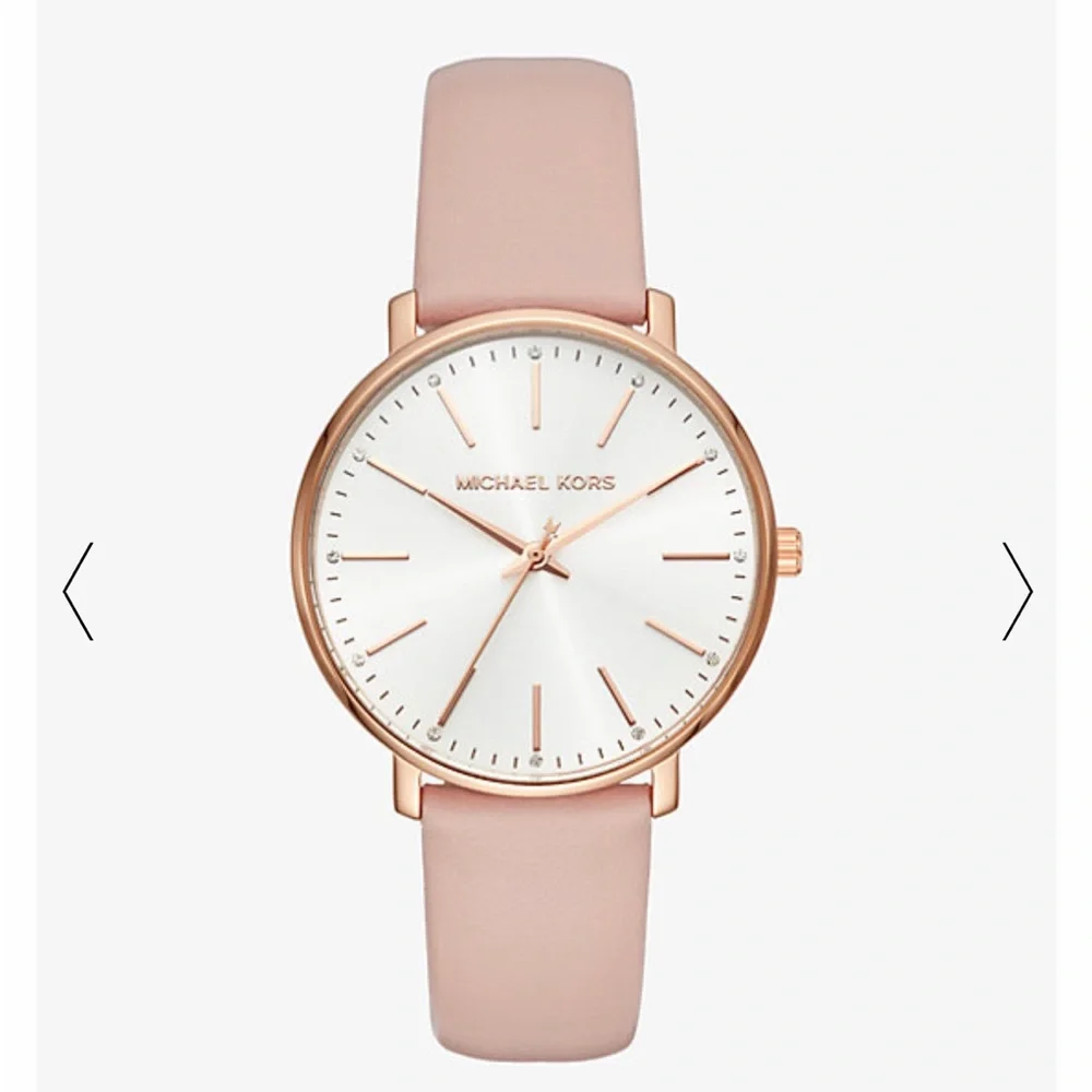 MICHAEL KORS Pyper Rose Gold-Tone Leather Watch